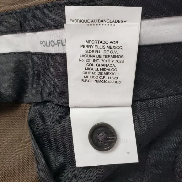 Perry Ellis Pants Men's 30x29 Rain Drum Portfolio Modern Fit Non Iron NWT - Picture 7 of 14